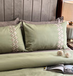 Sadyaska 1000TC Cotton Rich Leaflet Lime Green Syona Set 1 Pcs Bedsheet