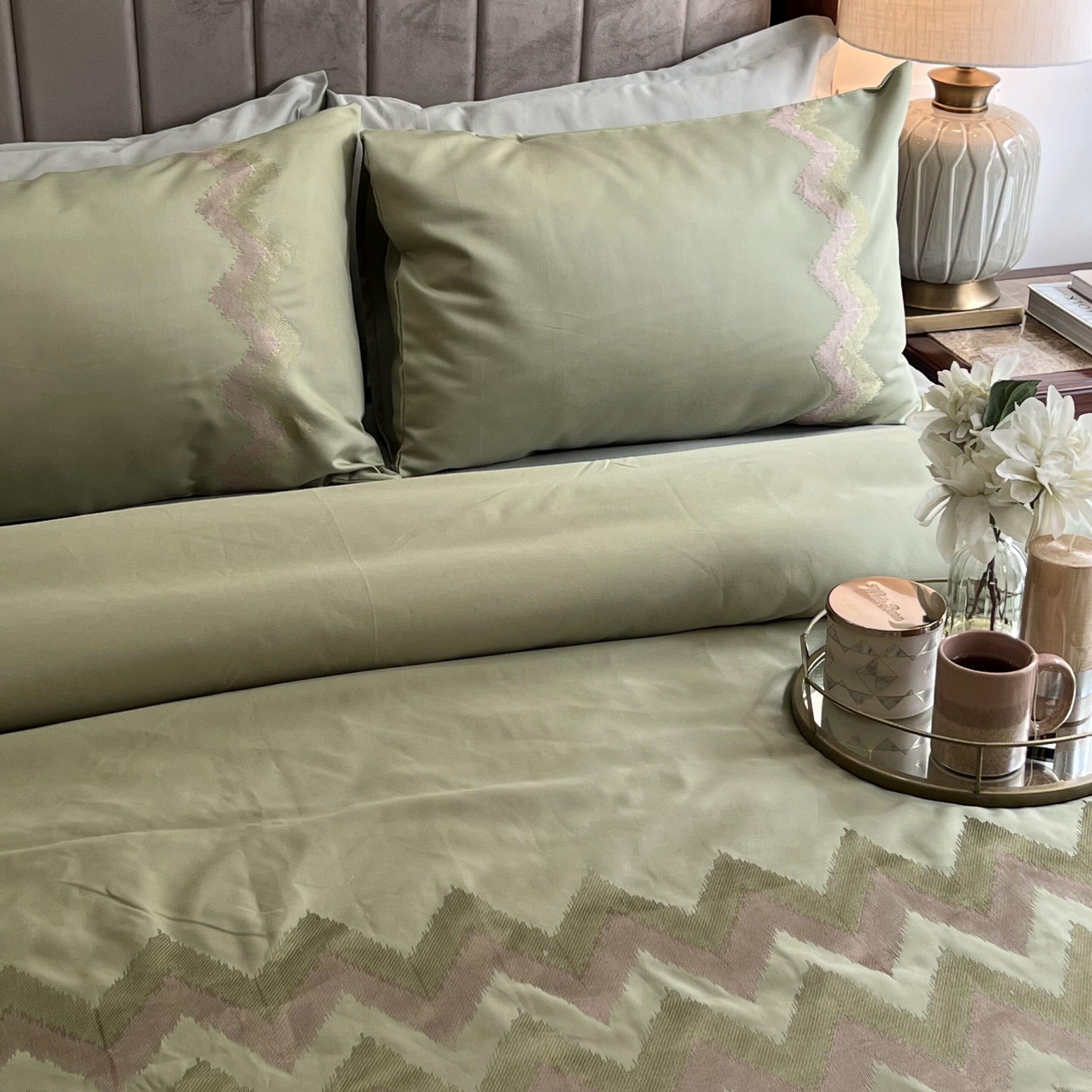 Sadyaska Crest Lime Green Syona 1 Pcs Duvet Cover Set