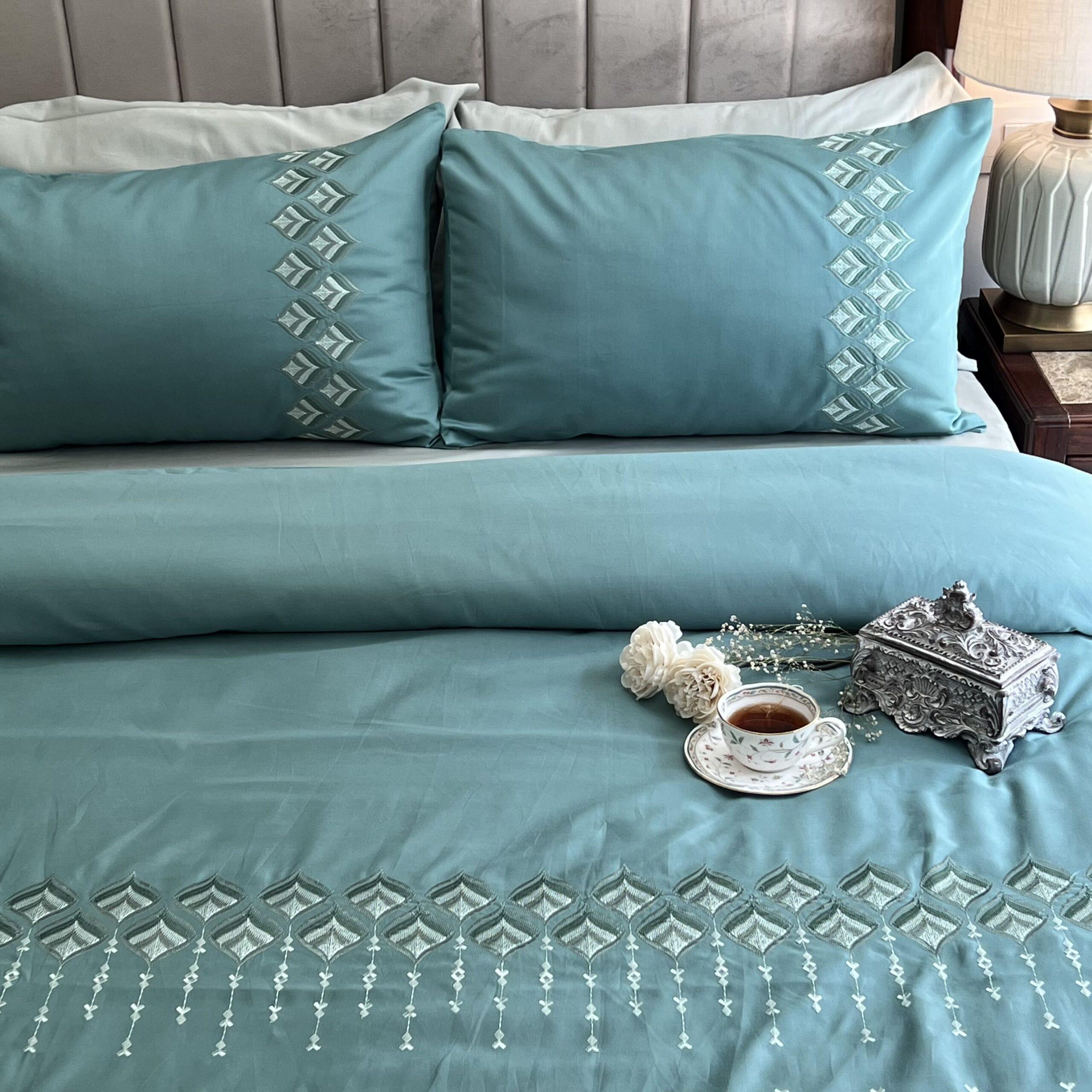 Sadyaska Leaflet Turquoise Syona 1 Pcs Duvet Cover