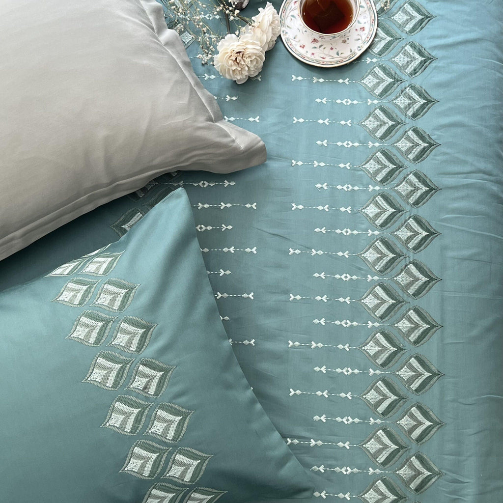 Sadyaska Leaflet Turquoise Syona 1 Pcs Duvet Cover