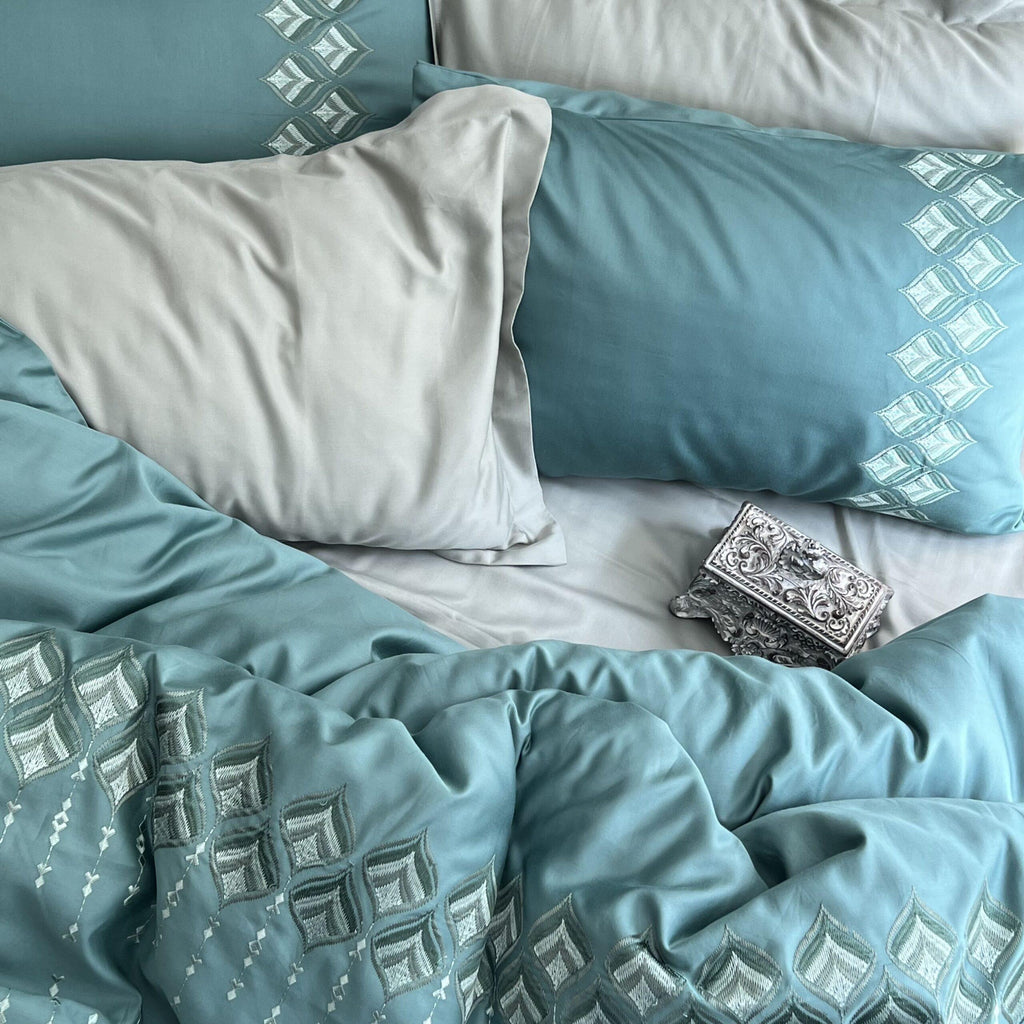 Sadyaska Leaflet Turquoise Syona 1 Pcs Duvet Cover