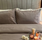 Sadyaska Arc Taupe Embroidered Cotton Rich s (Set of 02) 1 Pcs Pillow Cover
