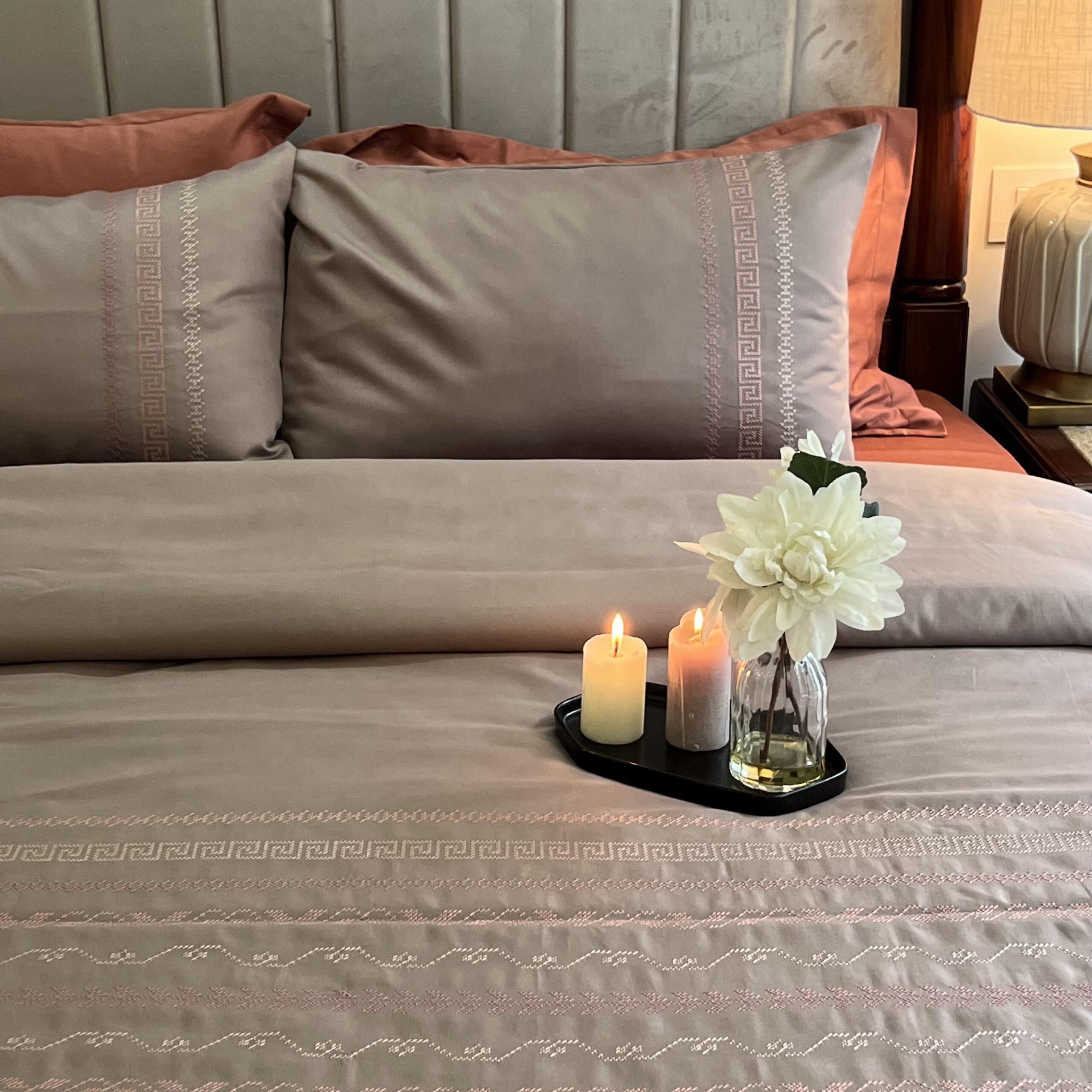 Sadyaska Lucas Taupe Syona 1 Pcs Duvet Cover Set