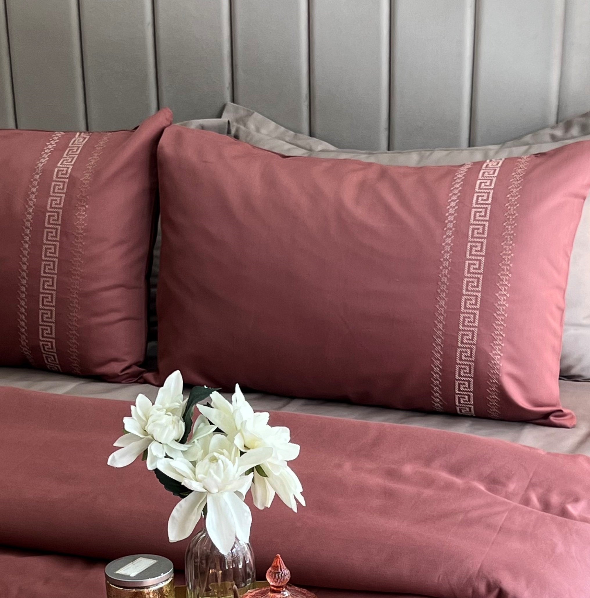 Sadyaska 1000TC Cotton Rich Lucas Blush Syona Set 1 Pcs Bedsheet