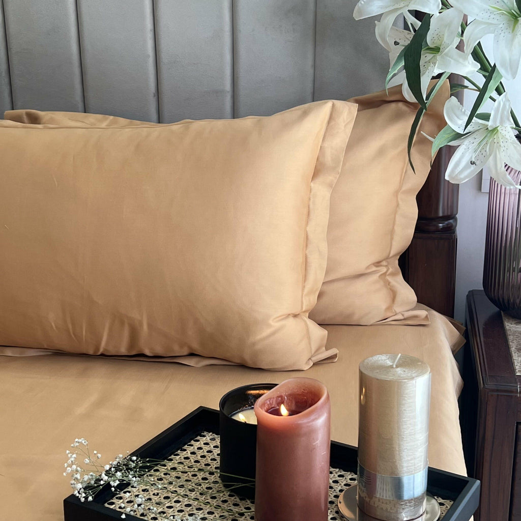 Sadyaska Luxe Honey Mustard 1 Pcs Bedsheet