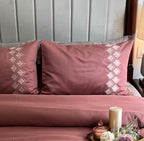 Sadyaska Leaflet Blush Embroidered Cotton Rich s (Set of 02) 1 Pcs Pillow Cover