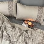Sadyaska Arc Beige Syona 1 Pcs Duvet Cover Set