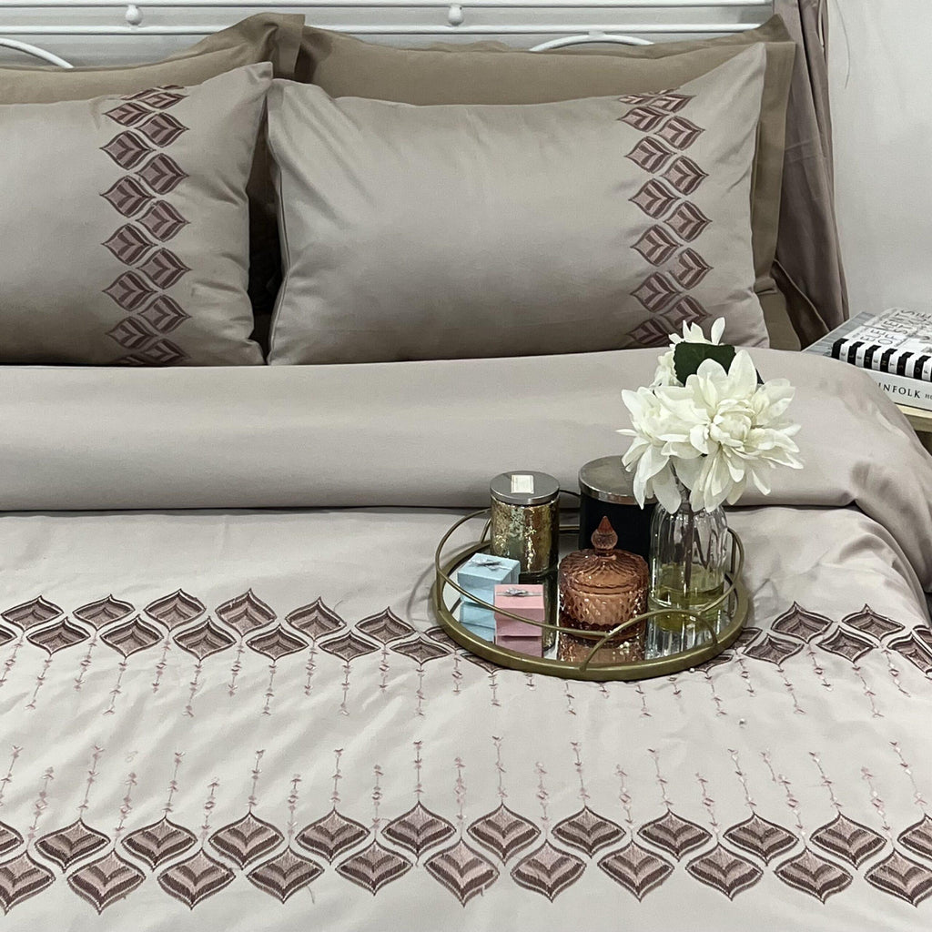 Sadyaska Leaflet Beige Syona 1 Pcs Duvet Cover