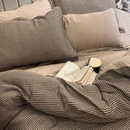Sadyaska Honeycomb Coffee Woven 1 Pcs Duvet Cover