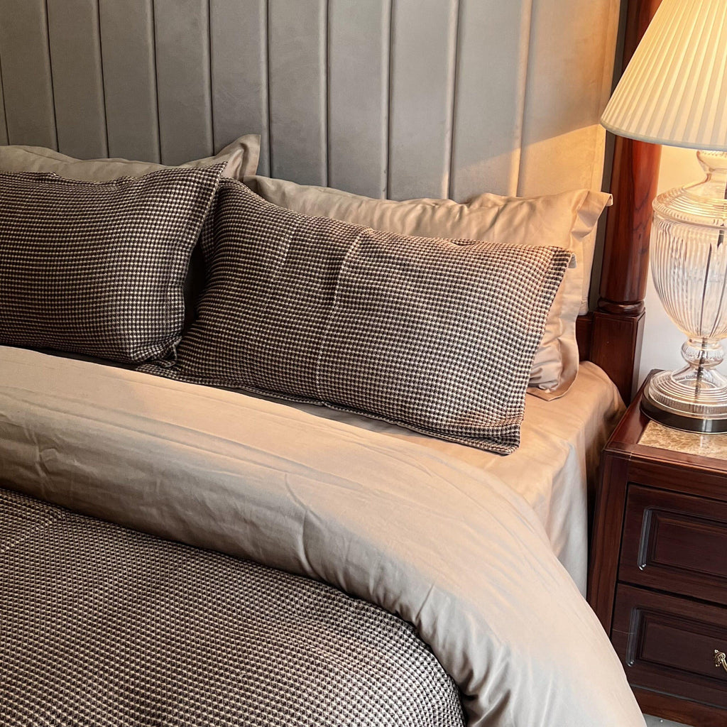 Sadyaska Honeycomb Coffee Woven 1 Pcs Duvet Cover Set