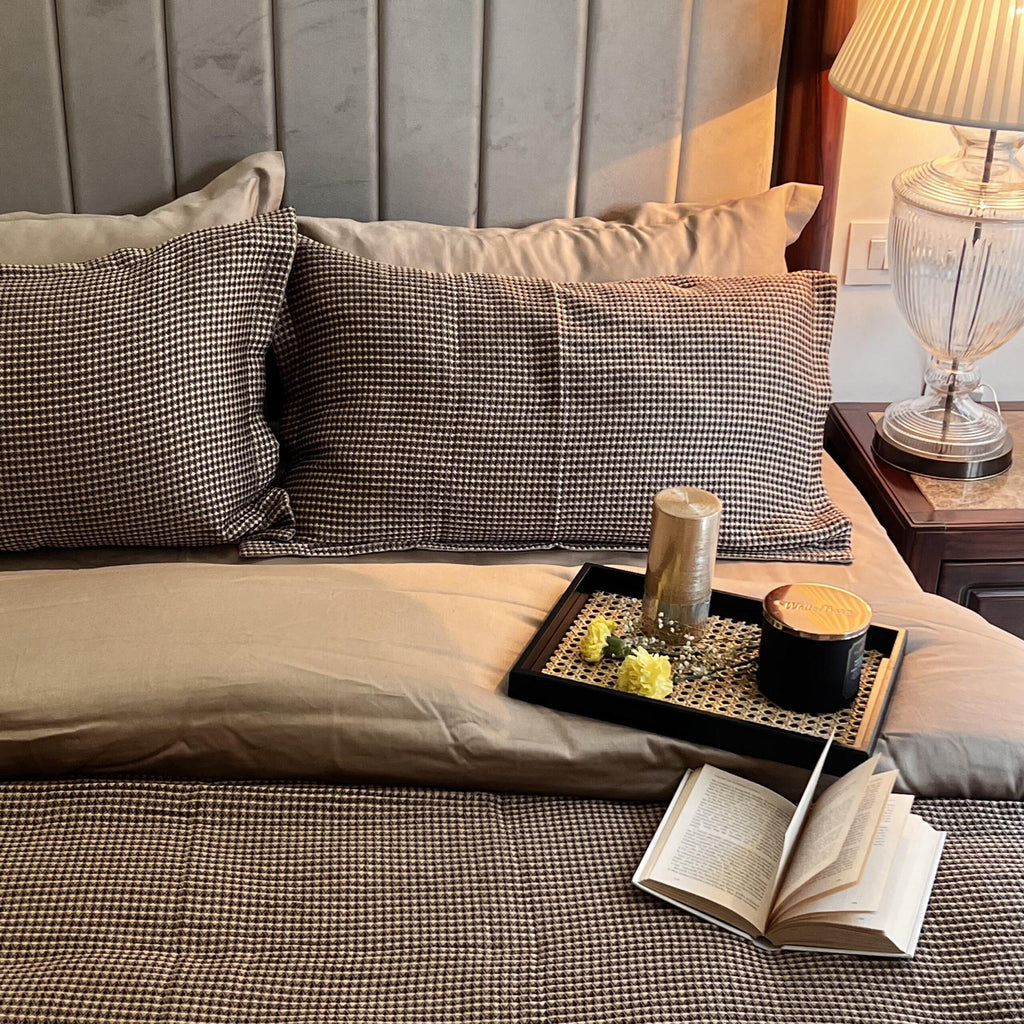 Sadyaska Honeycomb Coffee Woven 1 Pcs Duvet Cover