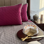 Sadyaska Quilted Wine Grey 1 Pcs Bedspread