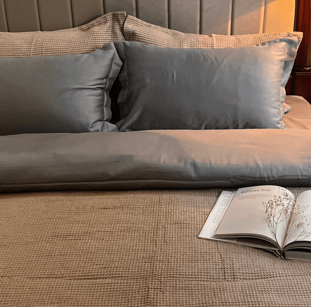 Sadyaska Honeycomb Slate Woven 1 Pcs Duvet Cover Set