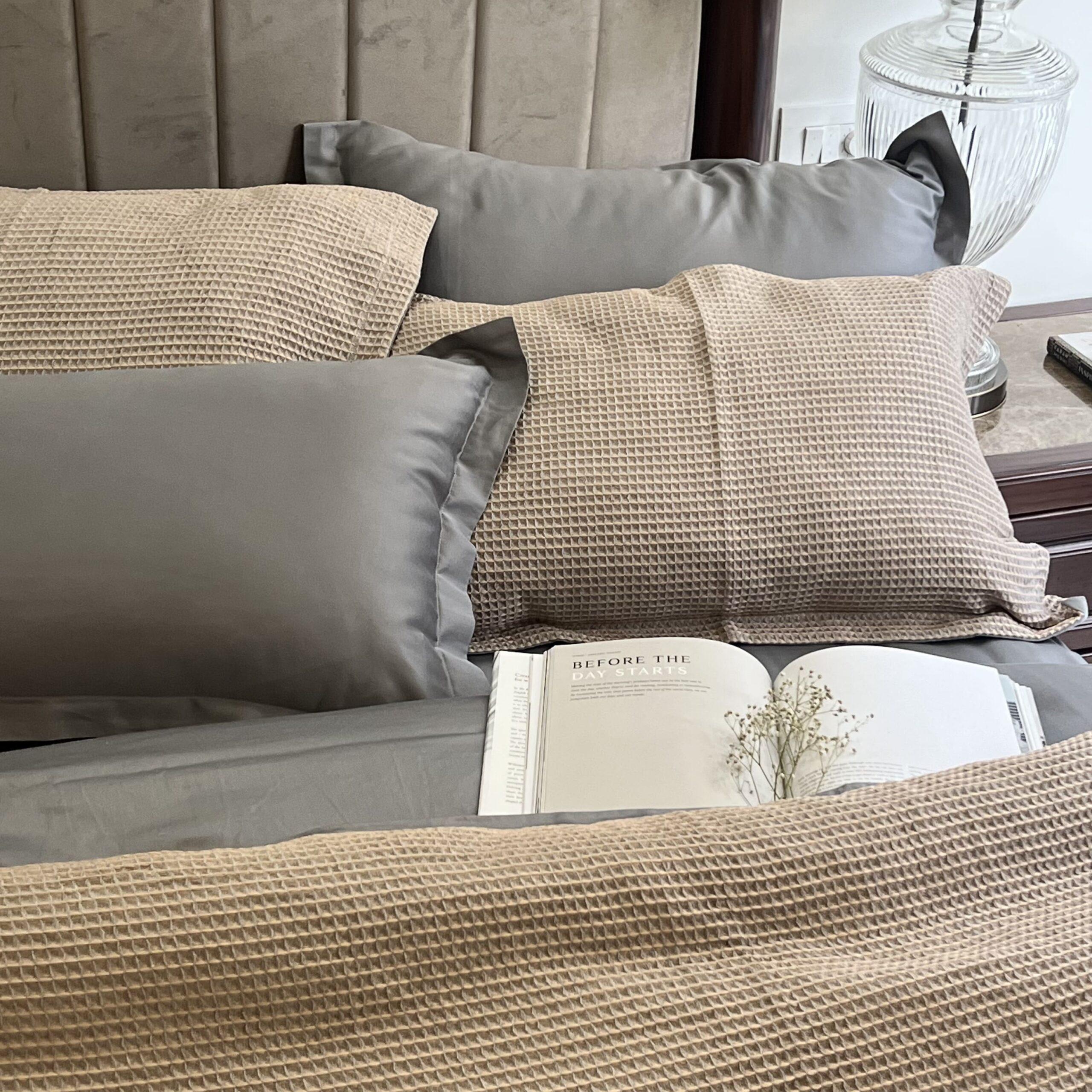 Sadyaska Honeycomb Slate Woven 1 Pcs Duvet Cover Set