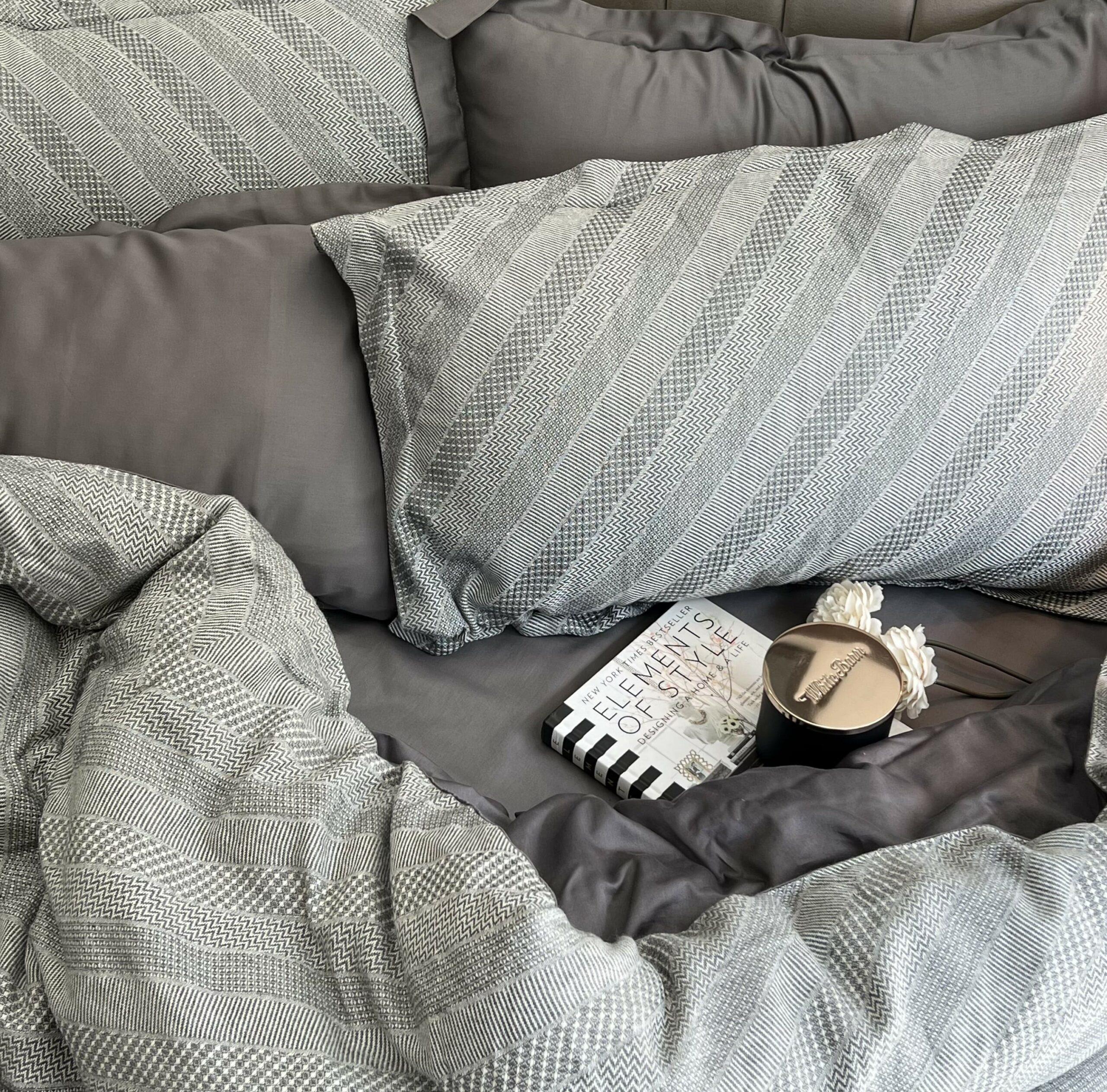 Sadyaska Pointed Twill Grey Woven 1 Pcs Duvet Cover Set