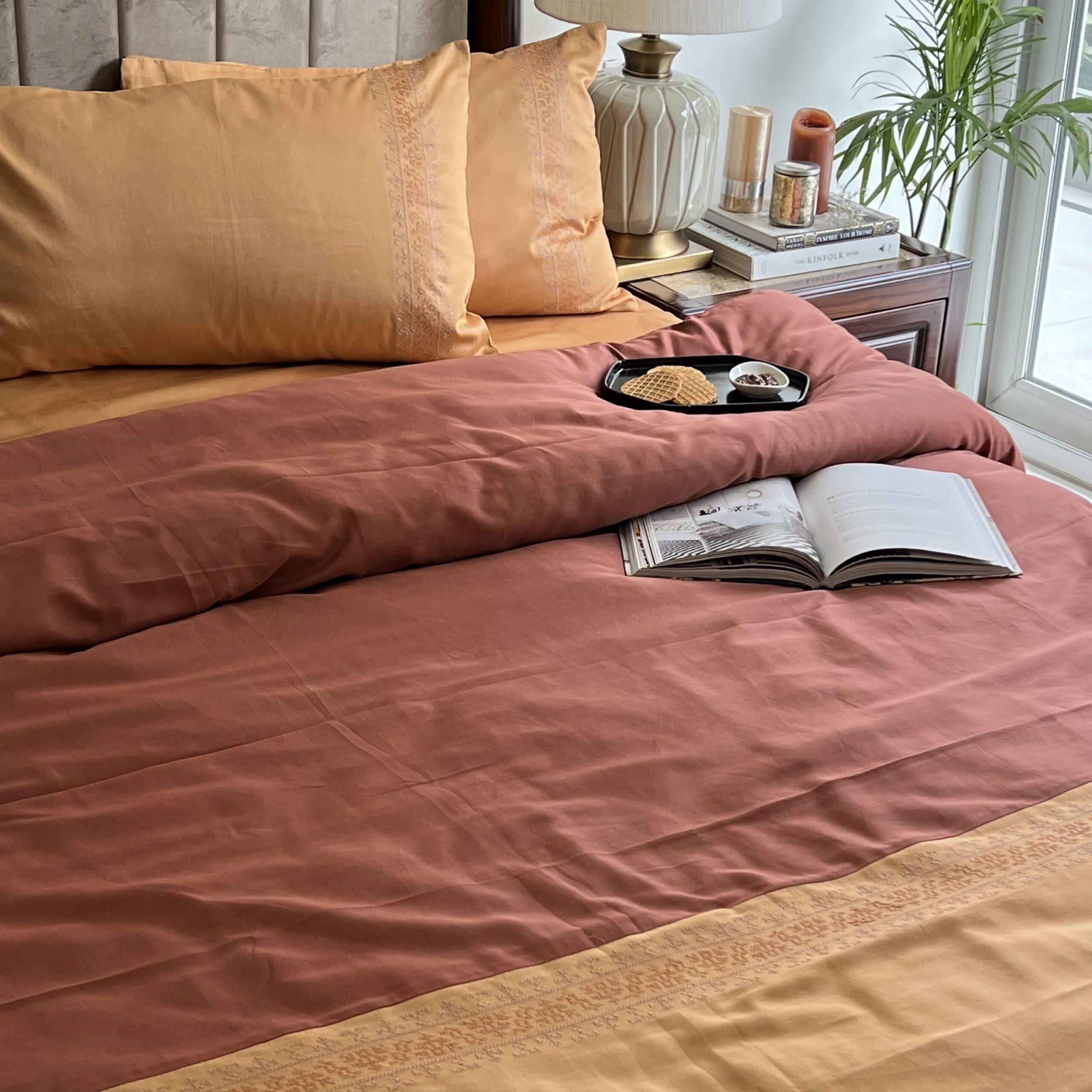 Sadyaska Delight Honey Mustard Terracotta Dreams 1 Pcs Duvet Cover Set