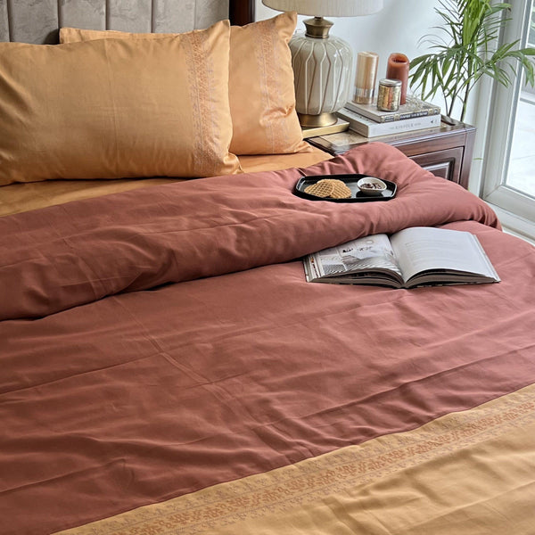 Sadyaska Delight Honey Mustard Terracotta Dreams 1 Pcs Duvet Cover Set