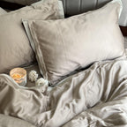 Sadyaska Sand and Beige Duplex 1 Pcs Duvet Cover Set