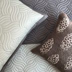 Sadyaska Quilted Sage Green and Grey Comber Reversible 1 Pcs Bedspread