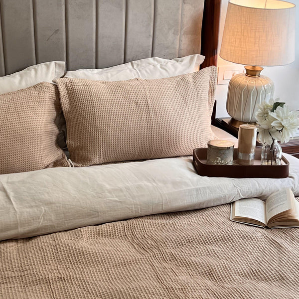 Sadyaska Honeycomb Oats Beige Woven 1 Pcs Duvet Cover