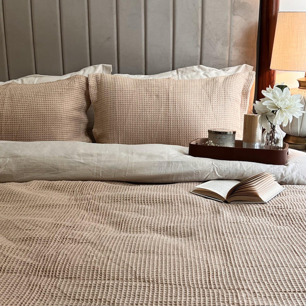 Sadyaska Honeycomb Oats Beige Woven 1 Pcs Duvet Cover Set