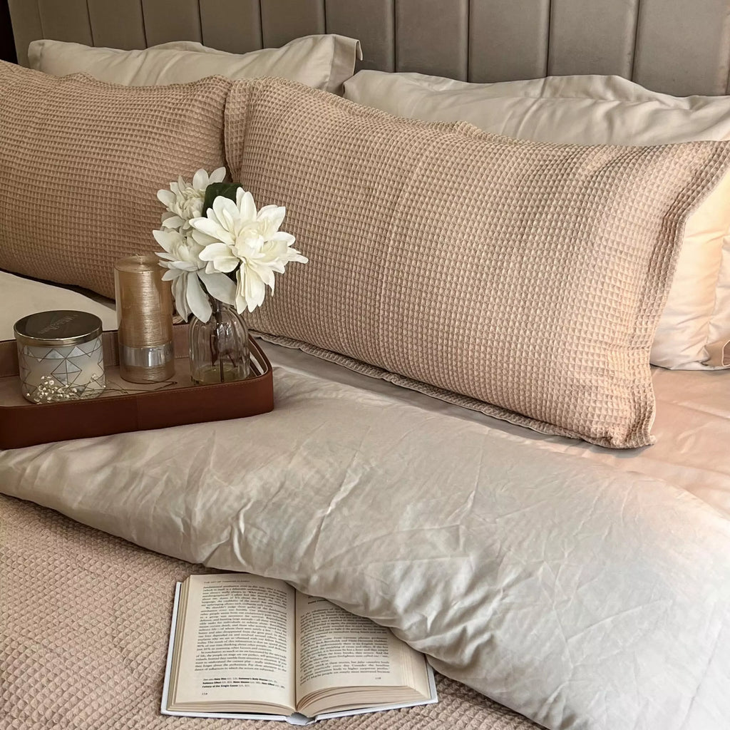 Sadyaska Honeycomb Oats Beige Woven 1 Pcs Duvet Cover Set