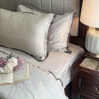 Sadyaska Oats Beige and Taupe Duplex 1 Pcs Duvet Cover Set