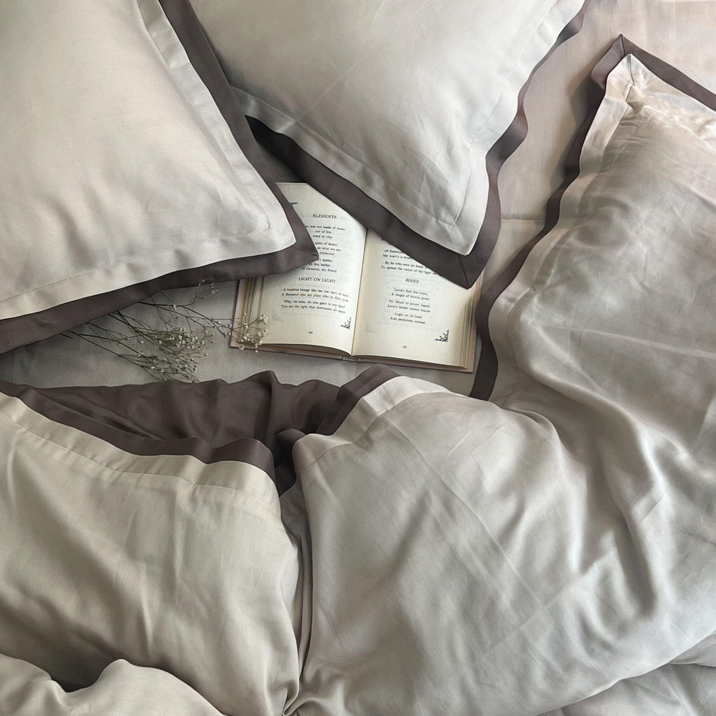 Sadyaska Oats Beige and Taupe Duplex 1 Pcs Duvet Cover