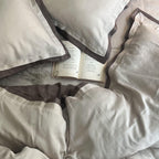 Sadyaska Oats Beige and Taupe Duplex 1 Pcs Duvet Cover