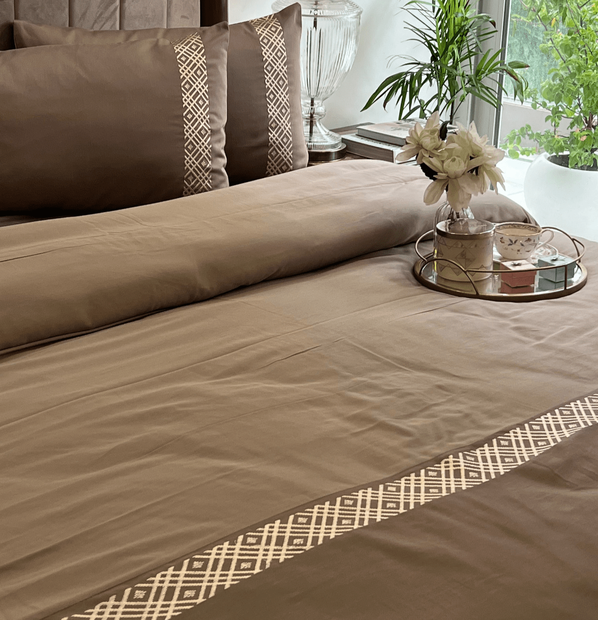 Sadyaska Classic Mocha Taupe Dreams 1 Pcs Duvet Cover Set