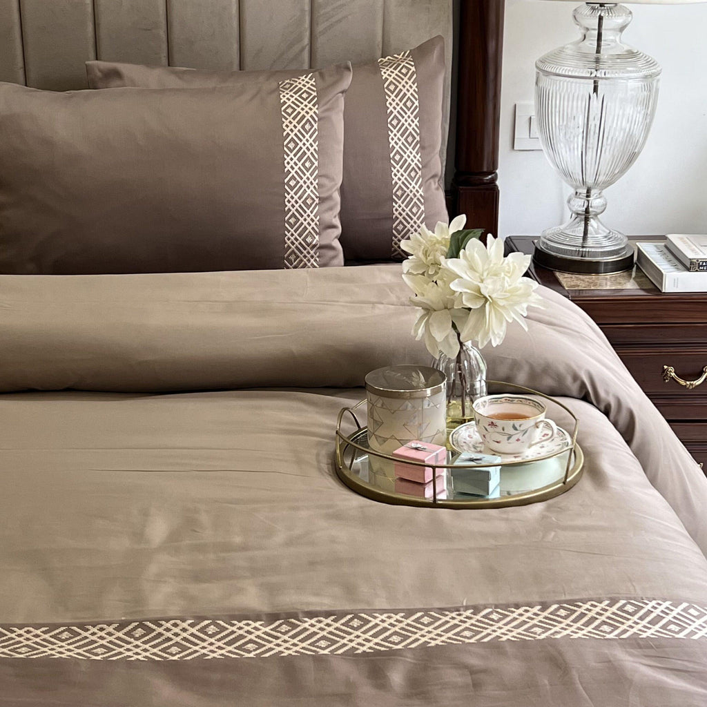 Sadyaska Classic Mocha Taupe Dreams 1 Pcs Duvet Cover Set