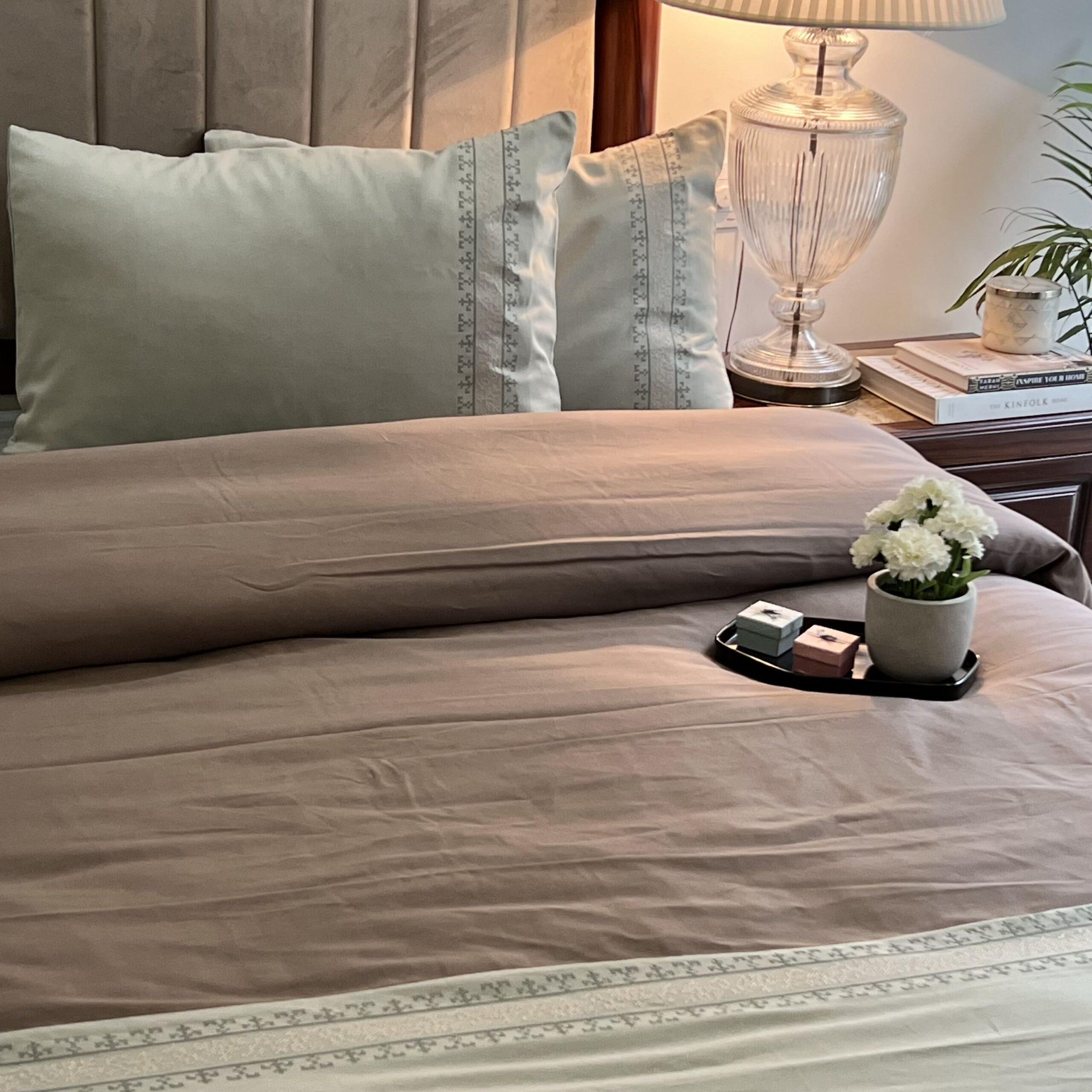 Sadyaska Delight Sage Green Taupe Dreams 1 Pcs Duvet Cover Set