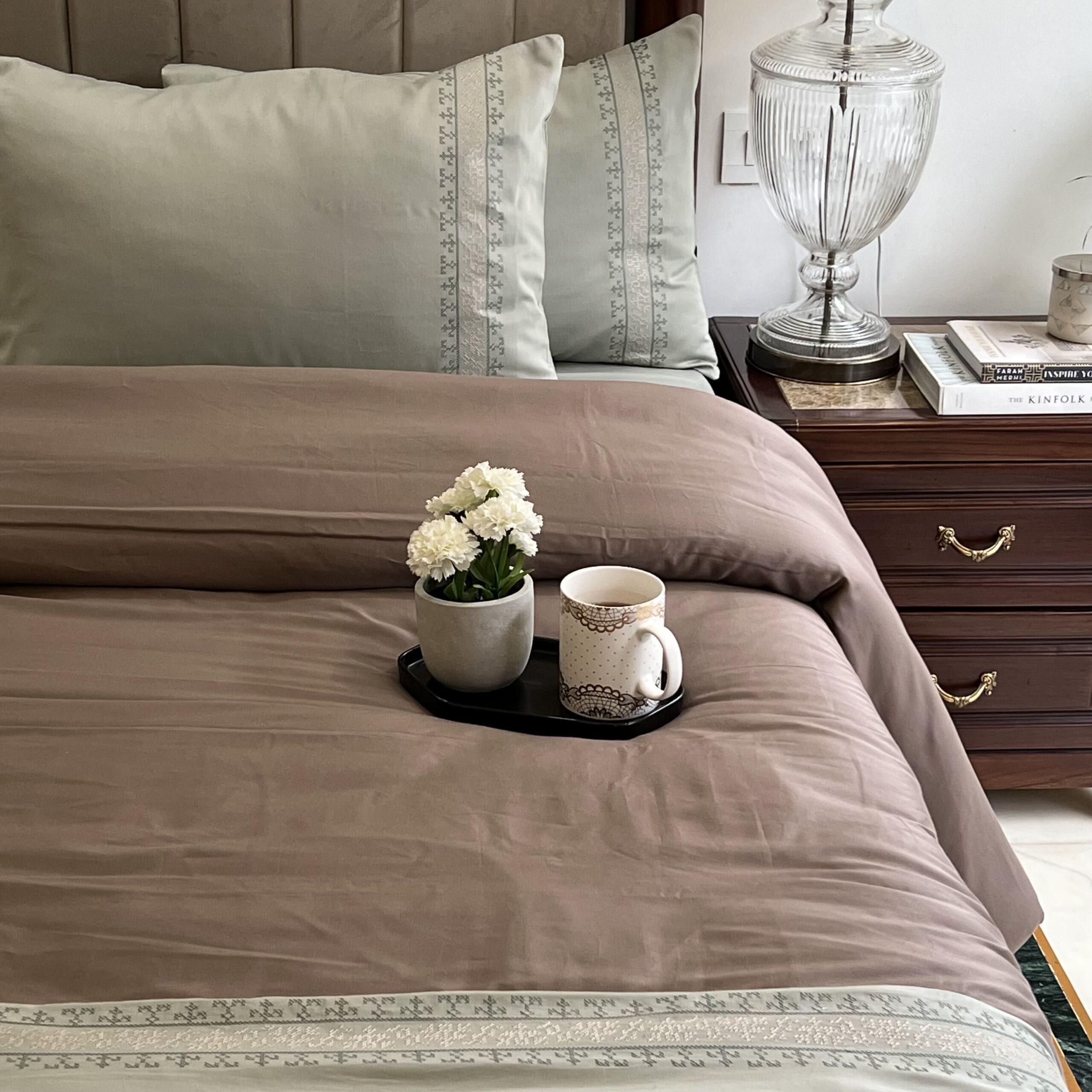 Sadyaska Delight Sage Green Taupe Dreams 1 Pcs Duvet Cover Set