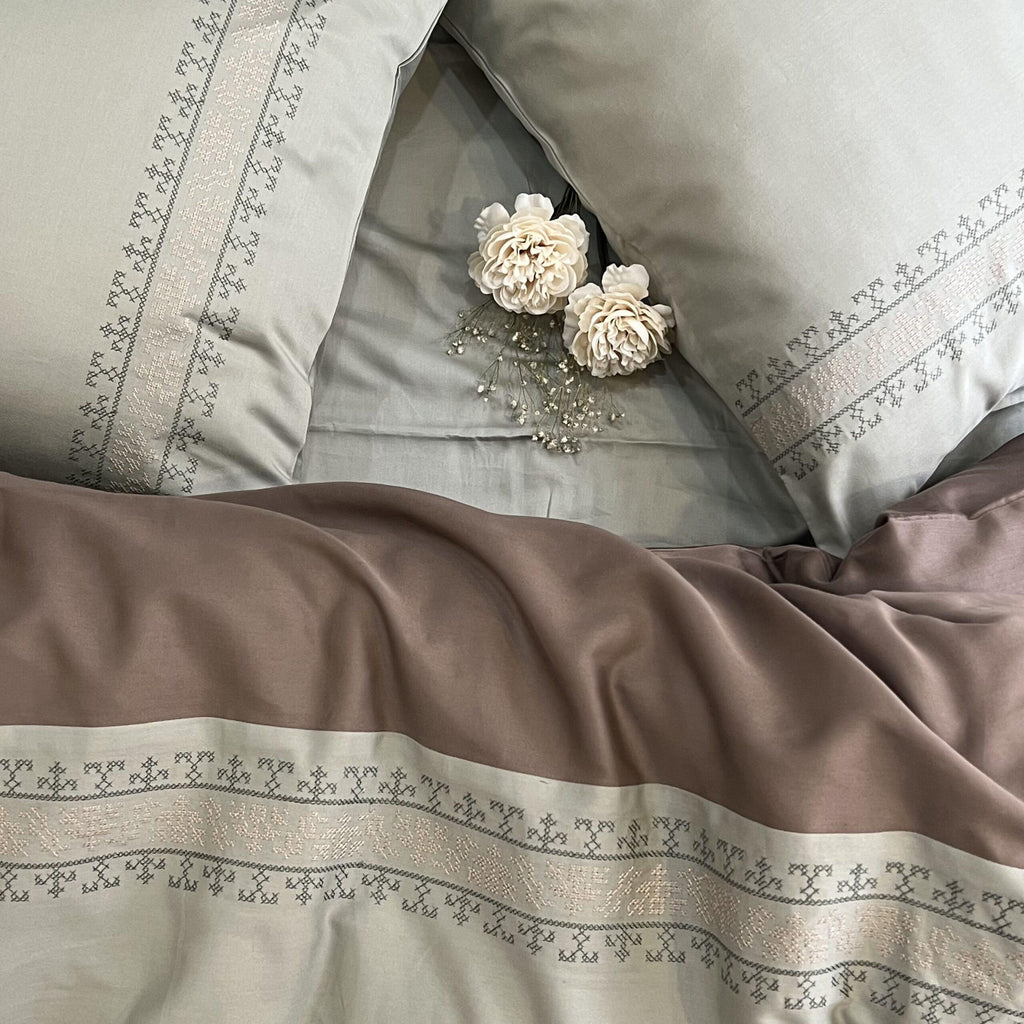 Sadyaska Delight Sage Green Taupe Dreams 1 Pcs Duvet Cover