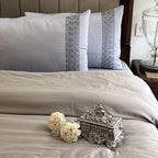 Sadyaska Squarish Smoke Blue Silver Dreams 1 Pcs Duvet Cover Set
