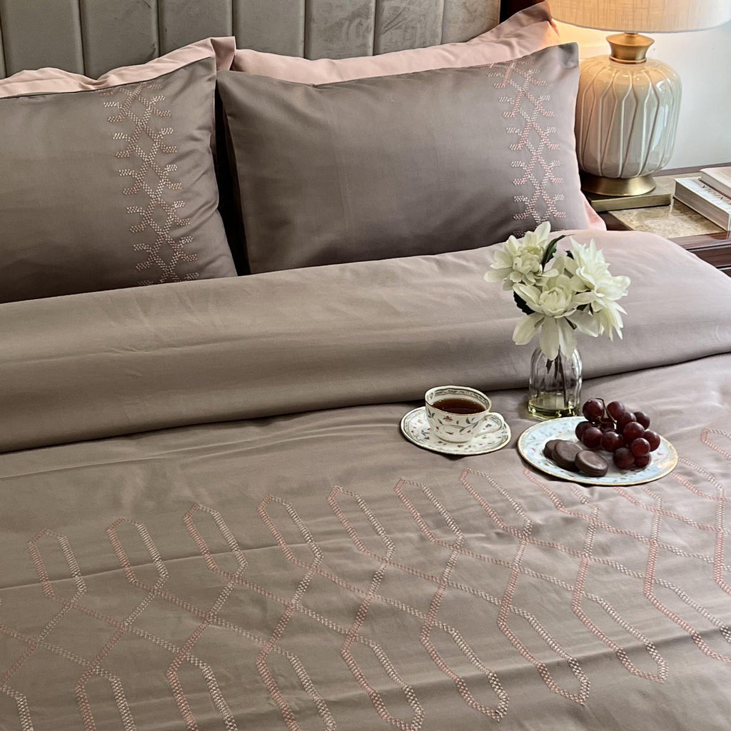 Sadyaska Tribe Taupe Syona 1 Pcs Duvet Cover Set
