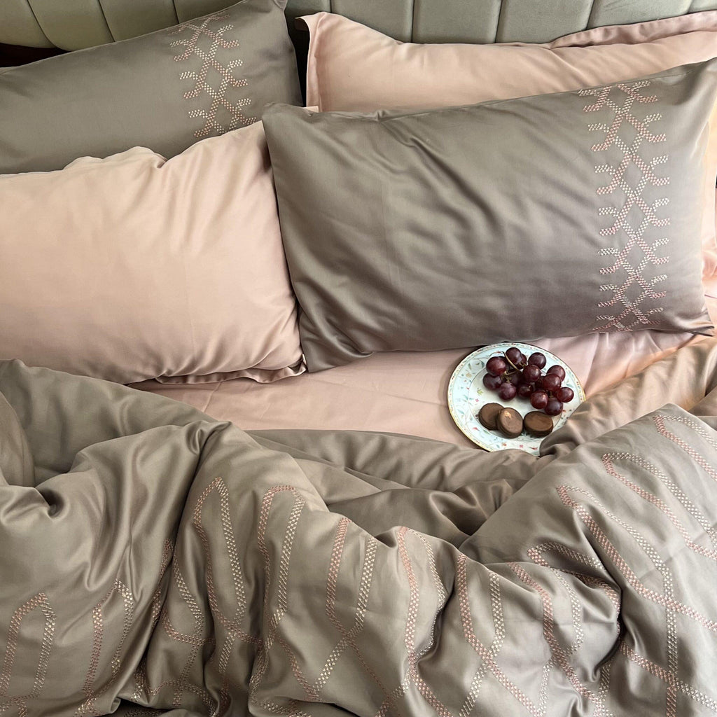 Sadyaska Tribe Taupe Syona 1 Pcs Duvet Cover Set