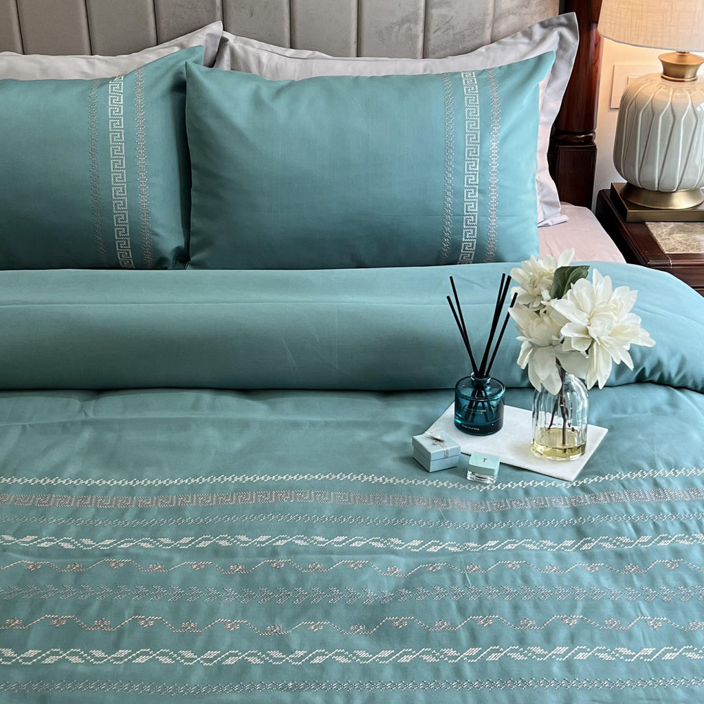 Sadyaska Lucas Turquoise Syona 1 Pcs Duvet Cover Set