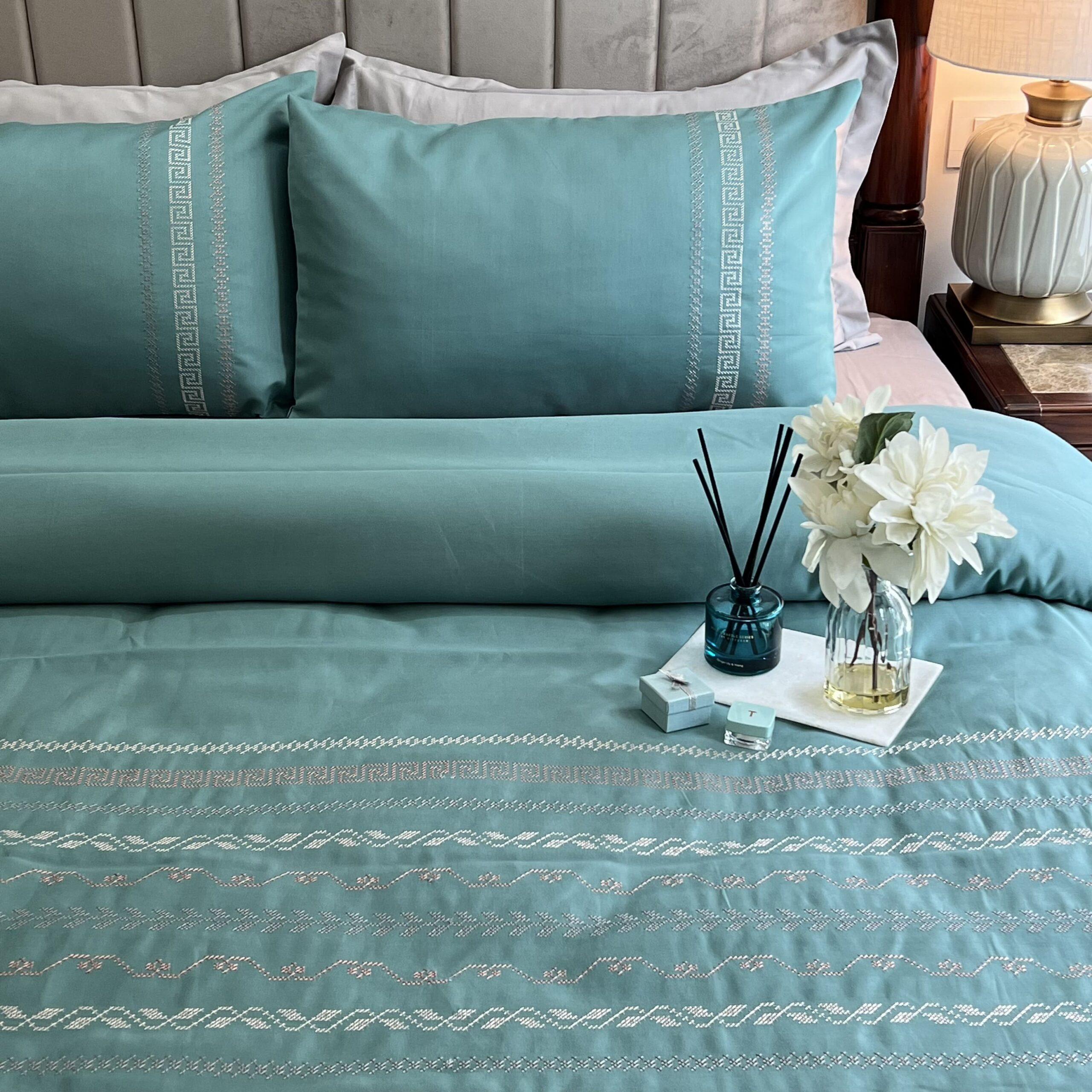 Sadyaska Lucas Turquoise Syona 1 Pcs Duvet Cover Set