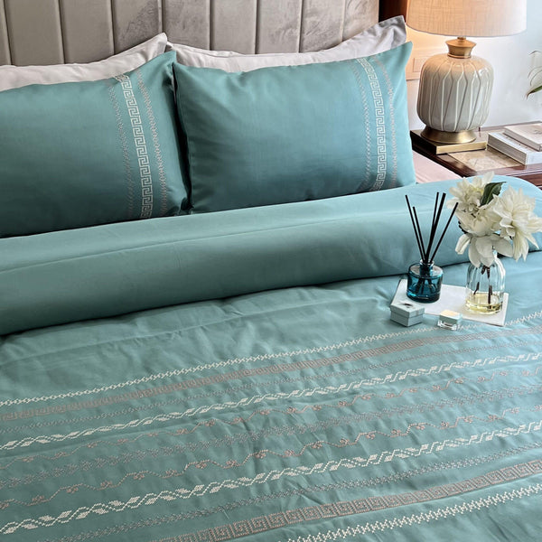 Sadyaska Lucas Turquoise Syona 1 Pcs Duvet Cover Set