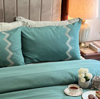 Sadyaska 1000TC Cotton Rich Crest Turquoise Syona Set 1 Pcs Bedsheet