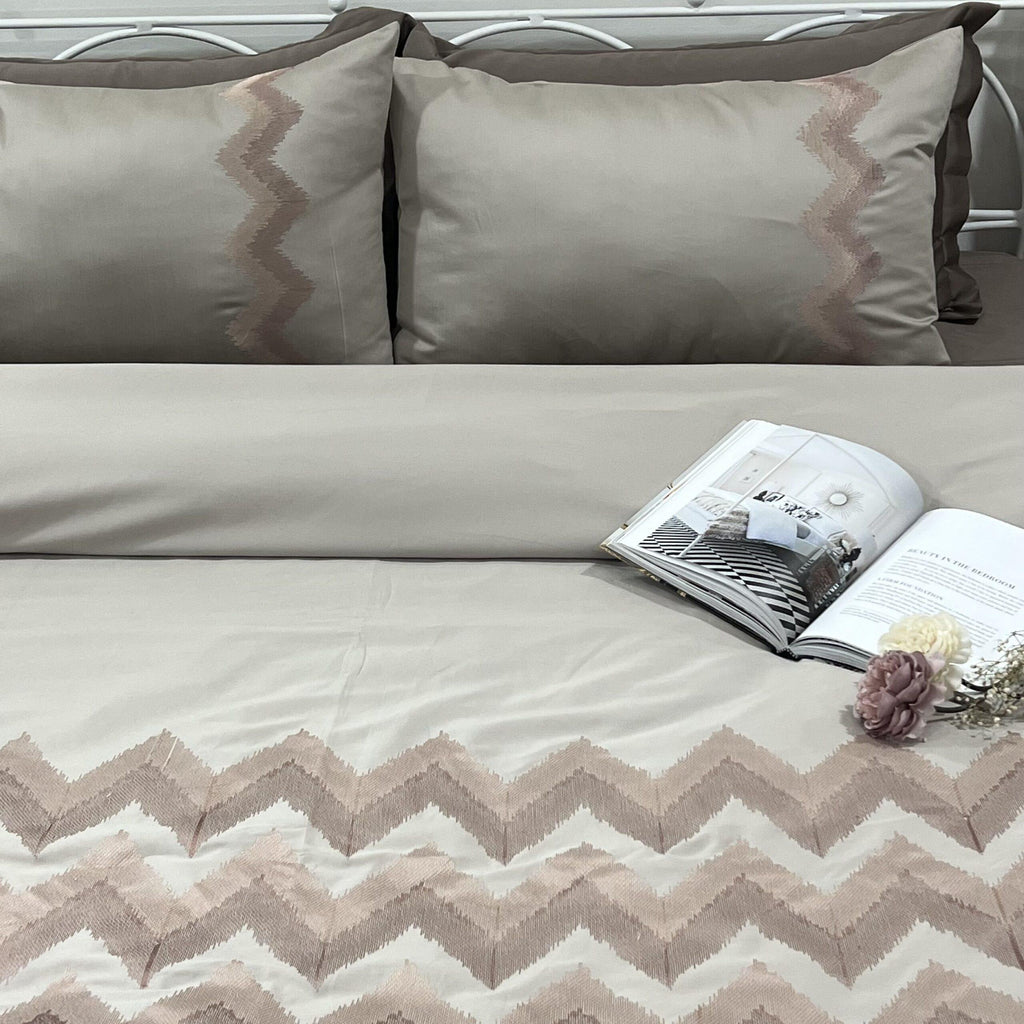 Sadyaska Crest Beige Syona 1 Pcs Duvet Cover