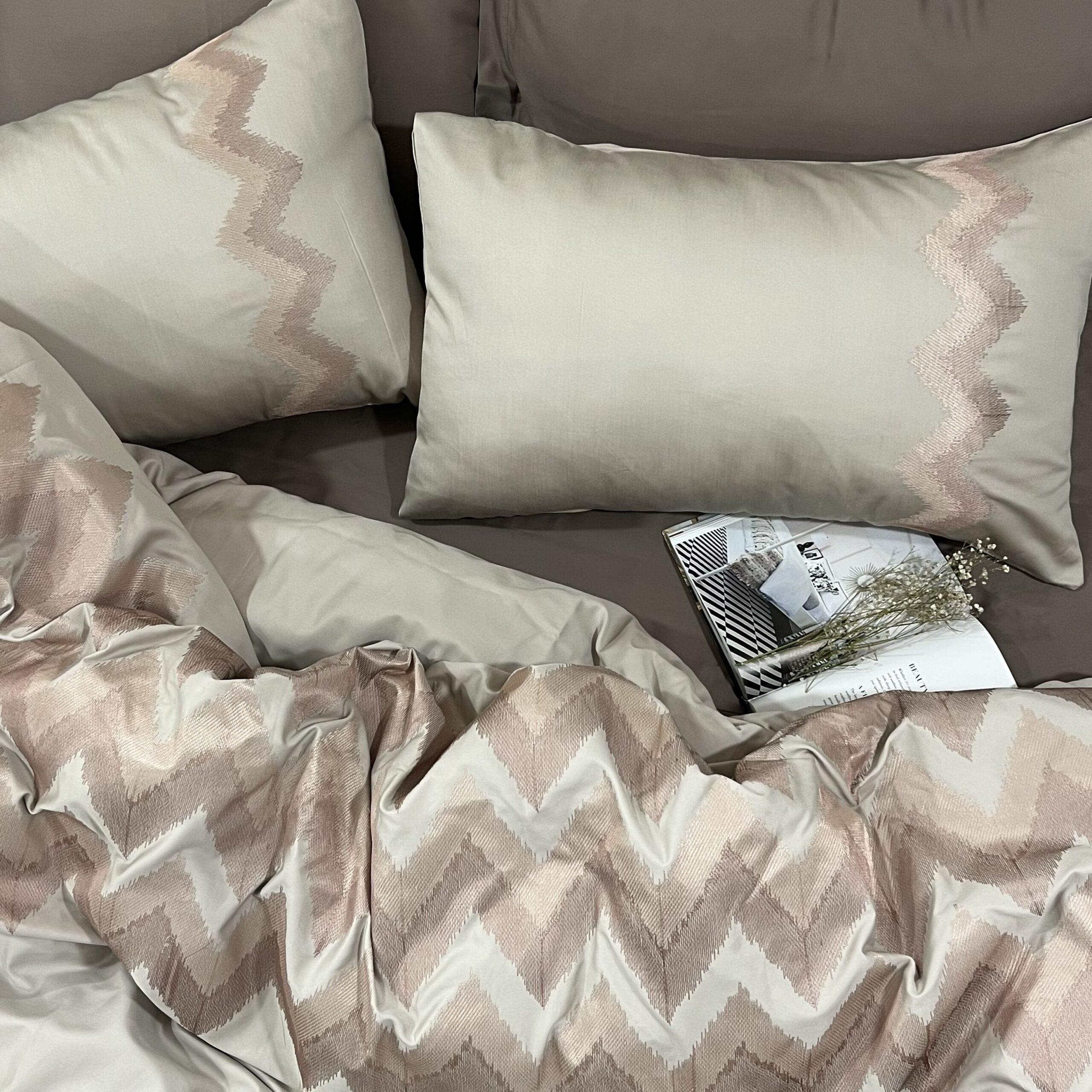 Sadyaska Crest Beige Syona 1 Pcs Duvet Cover