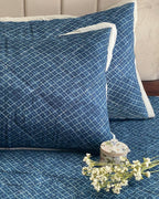 Sadyaska Diamond Pattern Indigo Reversible 1 Pcs Bedspread
