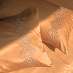Sadyaska Iris Honey Mustard Embroidered s (Set of 2) 1 Pcs Pillow Cover