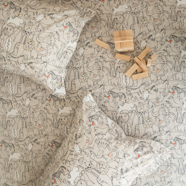 Sadyaska Beige Jungle Junior Printed 1 Pcs Bedsheet