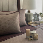 Sadyaska Coffee &amp; Taupe Leafage Reversible 1 Pcs Bedspread
