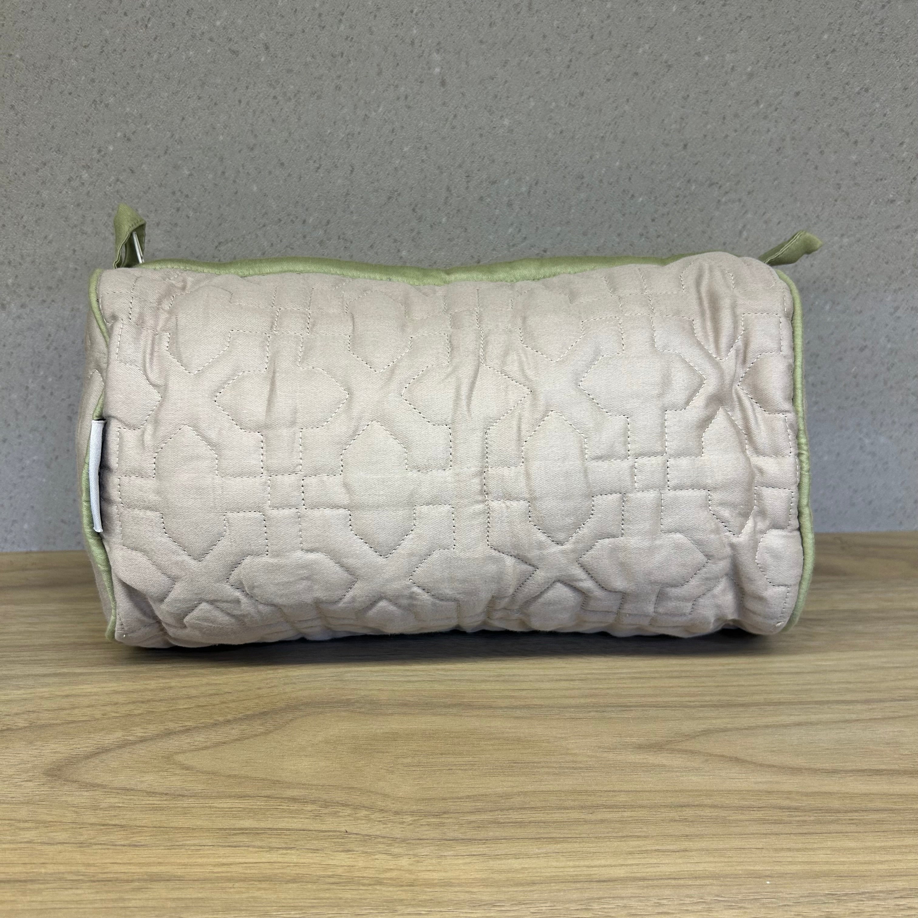 Sadyaska Beige Wedding Jewelry Pouch Cosmetic Make Up Case Handmade Multifunction Storage 1 Pcs Quilt