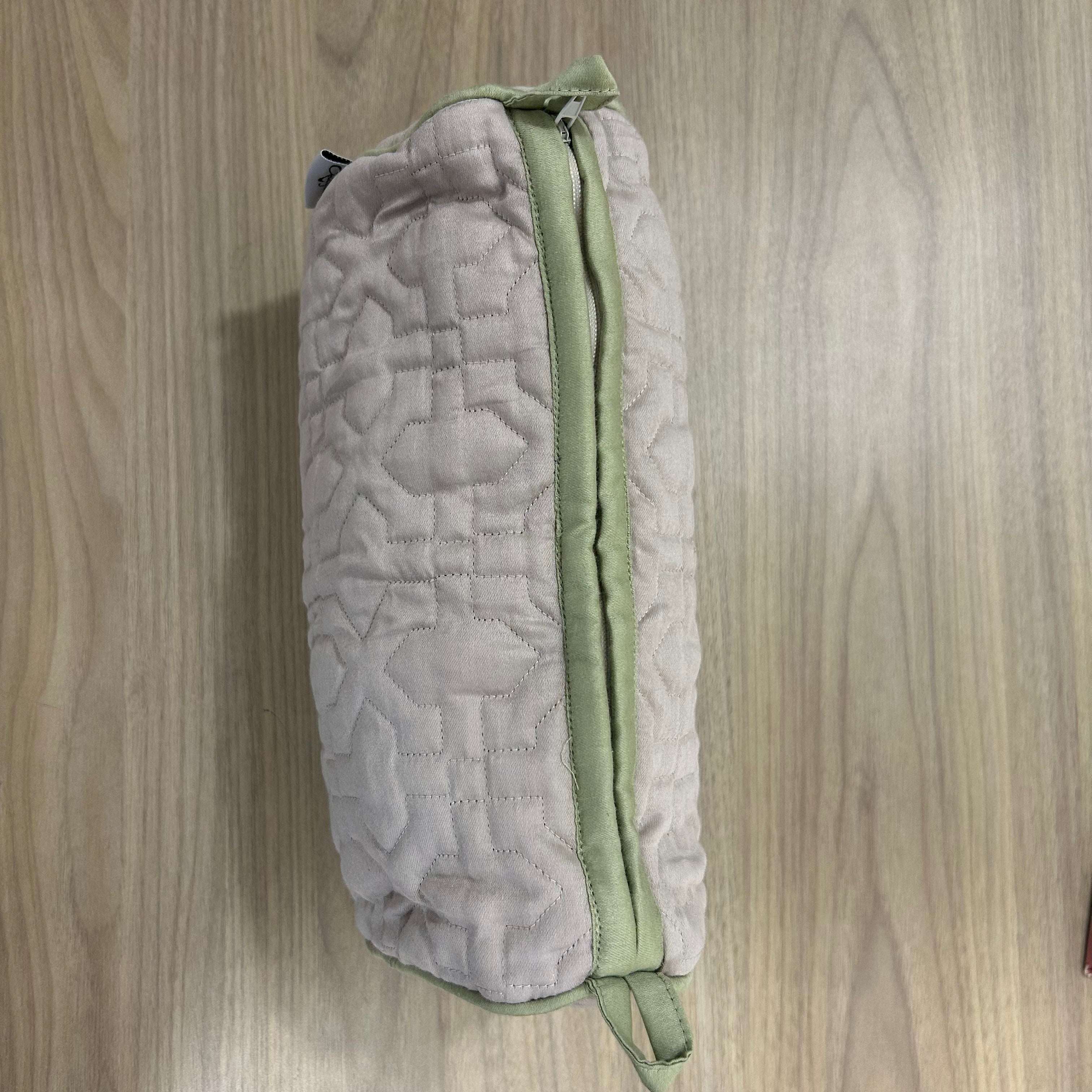 Sadyaska Beige Wedding Jewelry Pouch Cosmetic Make Up Case Handmade Multifunction Storage 1 Pcs Quilt