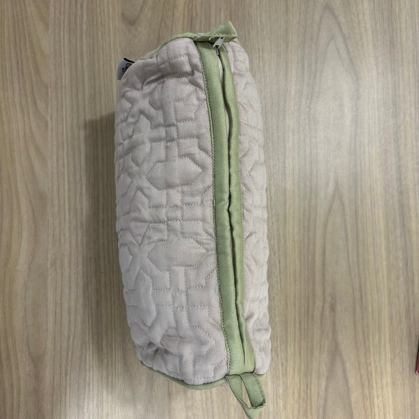 Sadyaska Beige Wedding Jewelry Pouch Cosmetic Make Up Case Handmade Multifunction Storage 1 Pcs Quilt
